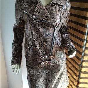 Blanc NYC. Lizard print faux leather suit